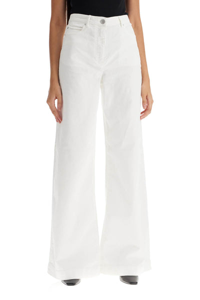 wide leg twill trousers in italian 103862 A20K BIANCO-BIANCANEVE