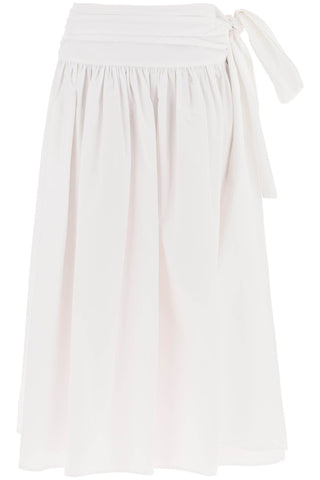 cotton midi skirt for women 104524 WHITE