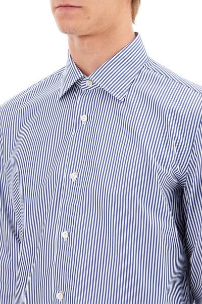 slim fit twill shirt for men 105 22271 1 RIGHE BLU BIANCO