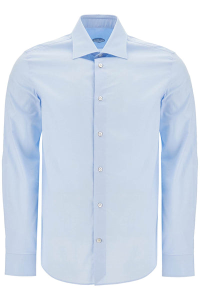 slim fit twill shirt for men 105 CL041 3 AZZURRO