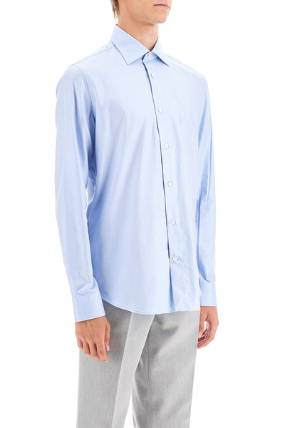 slim fit twill shirt for men 105 CL041 6 AZZURRO 2