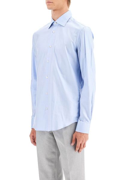 slim fit twill shirt for men 105 CL041 6 AZZURRO 2