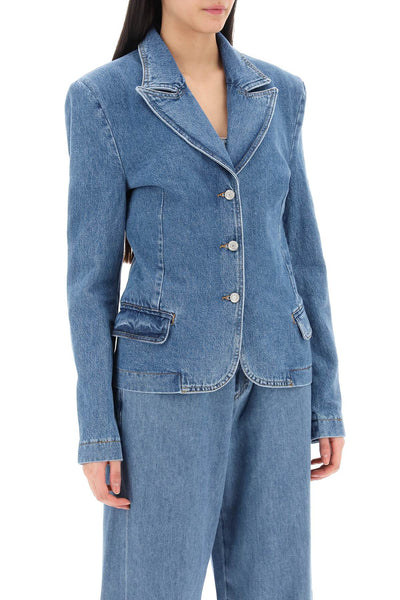 single-breasted jacket in denim 107424 BLUE