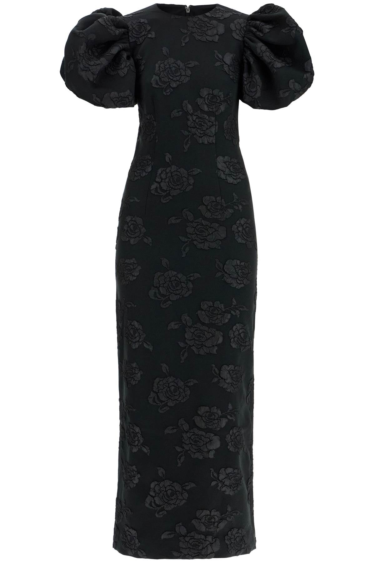 ROTATE 3d jacquard midi dress black floral 111661100 BLACK