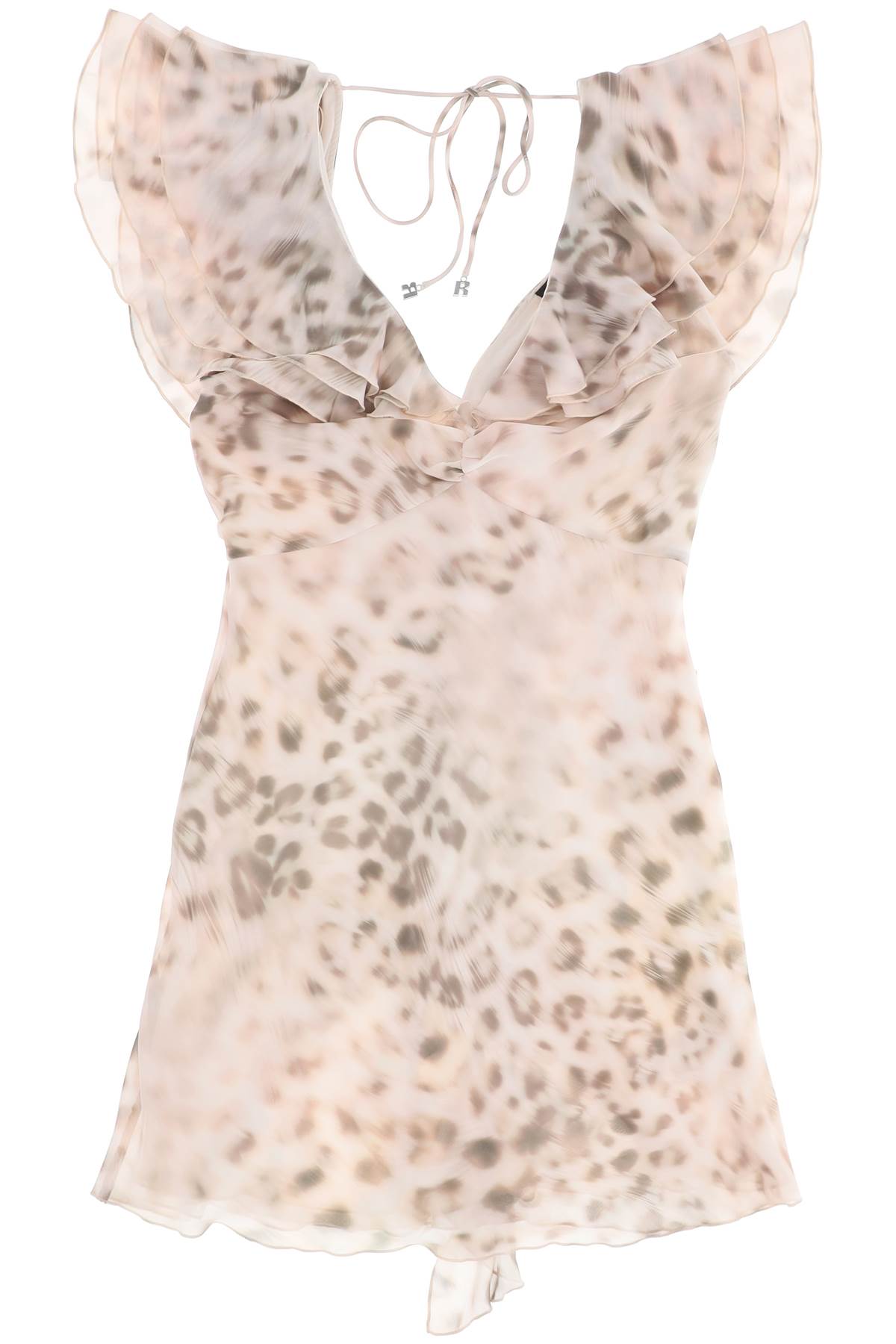 "chiffon mini dress with r 1121102930 BLURRY SNOW LEOPARD TARMAC COMB