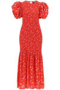 Rotate floral printed maxi dress with puffed sleeves in satin fabric 1121902946 WILDEVE CLUSTER HIGH RISK RED COMB