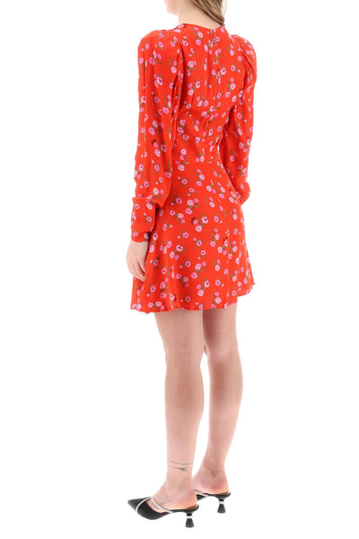 Rotate 花卉印花緞布迷你洋裝 1121912946 WILDEVE CLUSTER HIGH RISK RED COMB