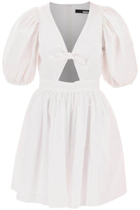 Rotate 迷你連身裙，配有燈籠袖和鏤空細節 112335400 亮白色