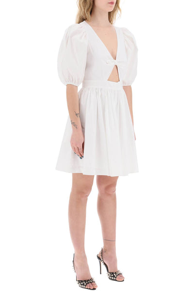 Rotate mini dress with balloon sleeves and cut-out details 112335400 BRIGHT WHITE