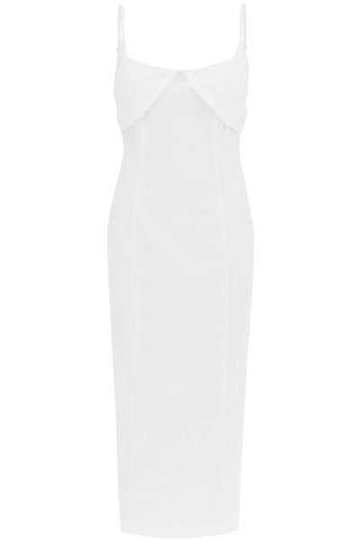 Rotate midi dress with ruffles 112336400 BRIGHT WHITE