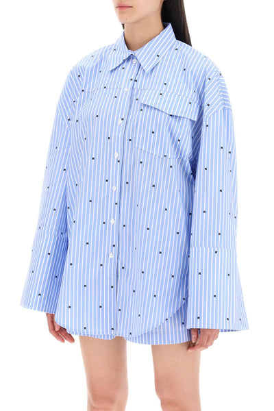 'oversized shirt with maxi 1124992975 BLUE LOGO STRIPE + SERENITY COMB.