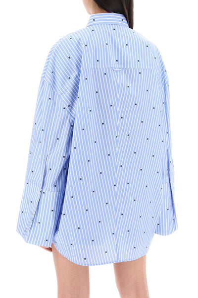 'oversized shirt with maxi 1124992975 BLUE LOGO STRIPE + SERENITY COMB.