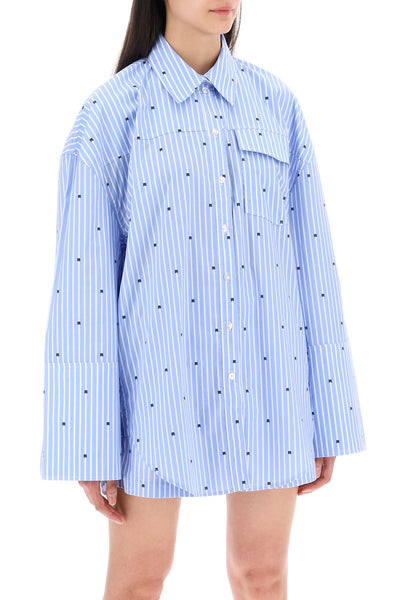 'oversized shirt with maxi 1124992975 BLUE LOGO STRIPE + SERENITY COMB.