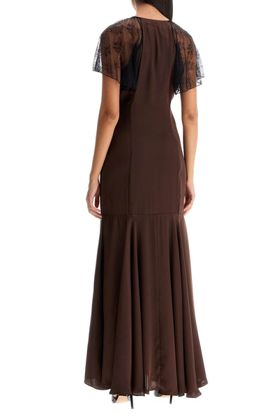 long satin and lace dress 1127042910 0