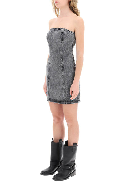 denim mini dress with rhinest 113006D06 GREY DENIM