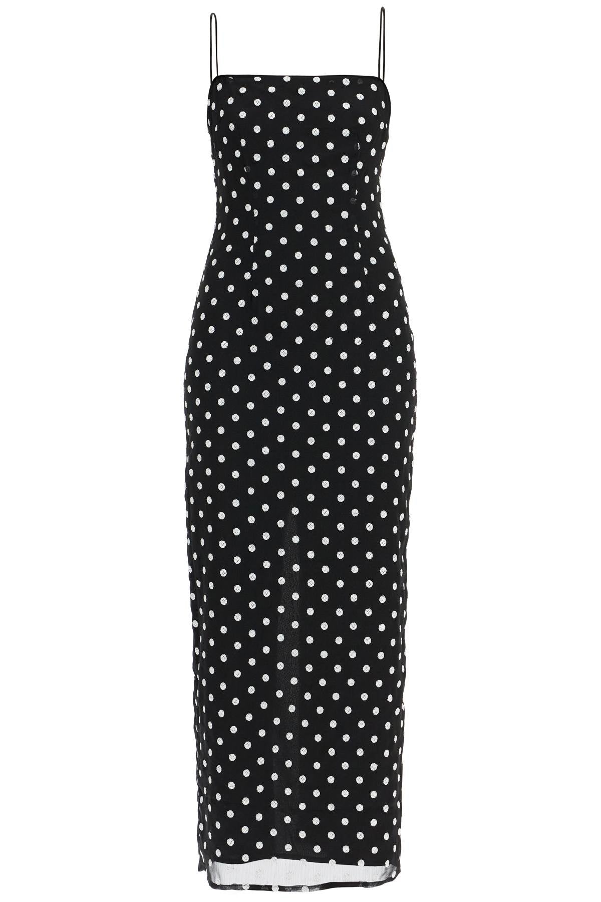 ROTATE midi dress with sequins 113255000 1000 BLACK COMB. | Italystation.com - Shop Now at italystation.com