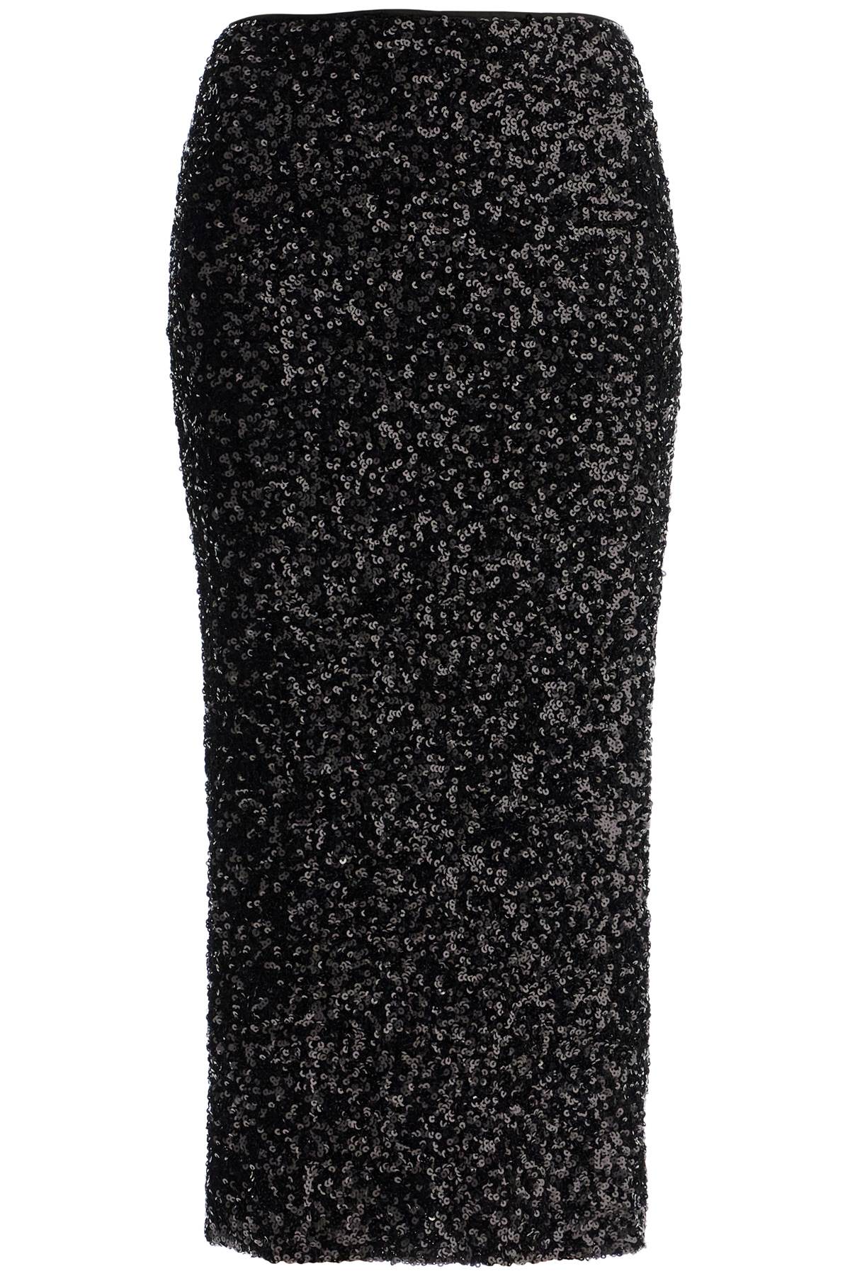 ROTATE midi sequin skirt in 114038100 BLACK | Italystation.com - Shop Now at italystation.com