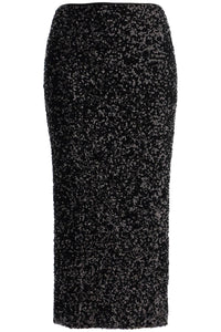 ROTATE midi sequin skirt in 114038100 BLACK | Italystation.com - Shop Now at italystation.com