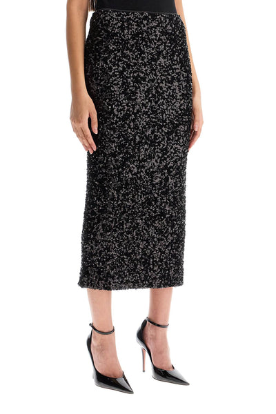 ROTATE midi sequin skirt in 114038100 BLACK | Italystation.com - Shop Now at italystation.com