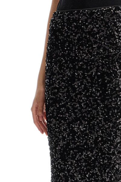 ROTATE midi sequin skirt in 114038100 BLACK | Italystation.com - Shop Now at italystation.com