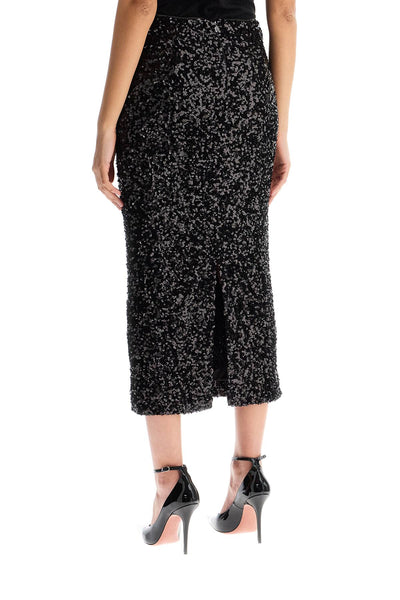 ROTATE midi sequin skirt in 114038100 BLACK | Italystation.com - Shop Now at italystation.com