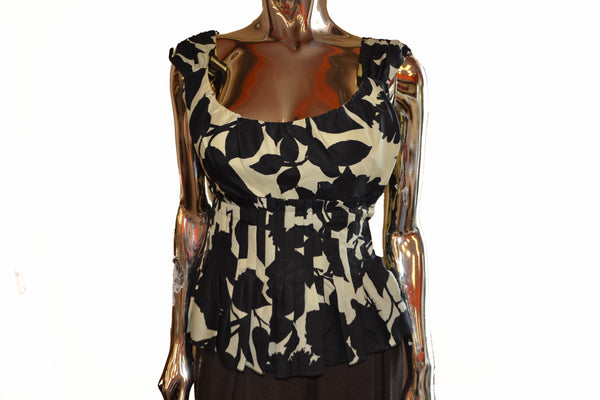 Moschino Black And Beige Floral Tank Top Size 4