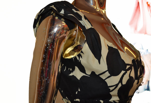 Moschino Black And Beige Floral Tank Top Size 4
