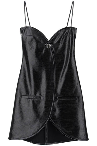 Courreges vinyl ellipse mini sleeveless dress 124CRO334VY0014 BLACK