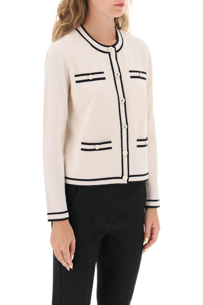 kendra merino wool cardigan 146098 FRENCH CREAM / MEDIUM NAVY