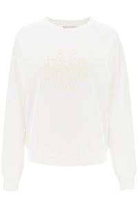 crew-neck sweatshirt with t logo 146188 SNOW WHITE