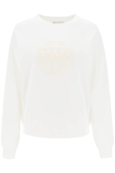 crew-neck sweatshirt with t logo 146188 SNOW WHITE