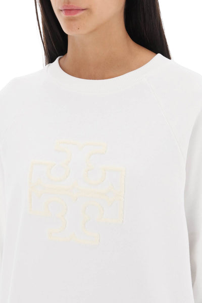 crew-neck sweatshirt with t logo 146188 SNOW WHITE