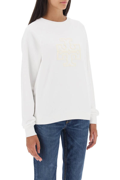 crew-neck sweatshirt with t logo 146188 SNOW WHITE