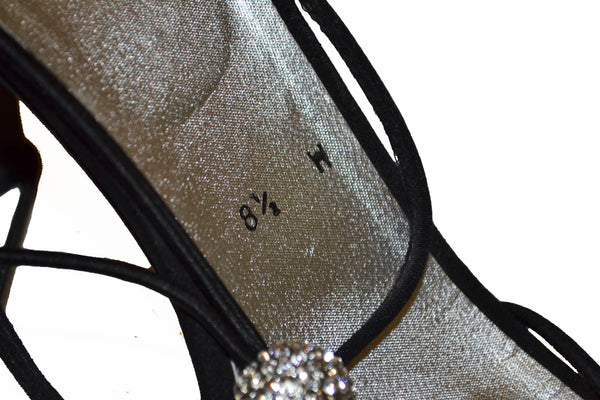 Stuart Weitzman Black Fabric Sandals Size 8.5