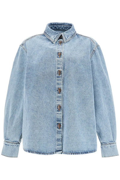 denim oversized shirt for women 151724 BLUE