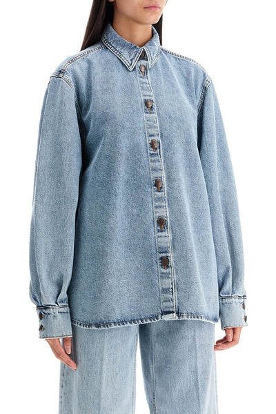 denim oversized shirt for women 151724 BLUE