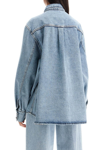 denim oversized shirt for women 151724 BLUE