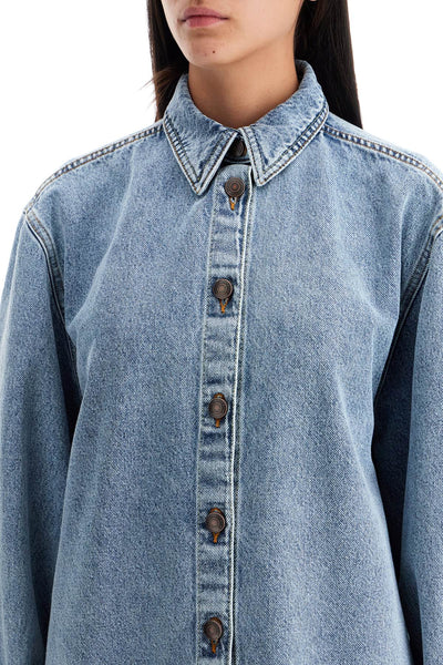 denim oversized shirt for women 151724 BLUE