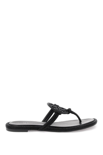 pav√© leather thong sandals 152177 PERFECT BLACK
