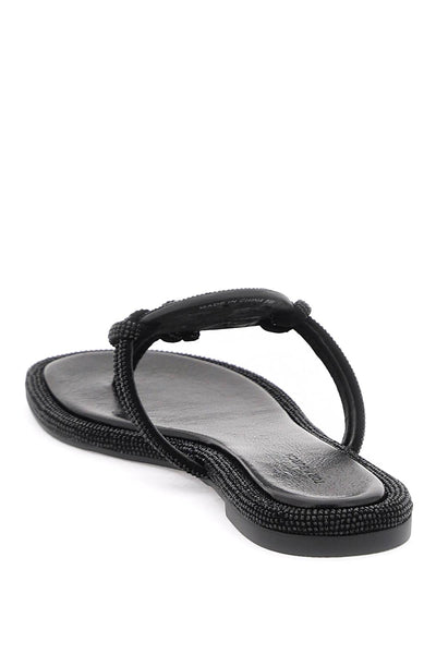 pav√© leather thong sandals 152177 PERFECT BLACK