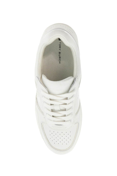 TORY BURCH clover court sneakers 152959 TITANIUM WHITE / TI | Italystation.com - Shop Now at italystation.com