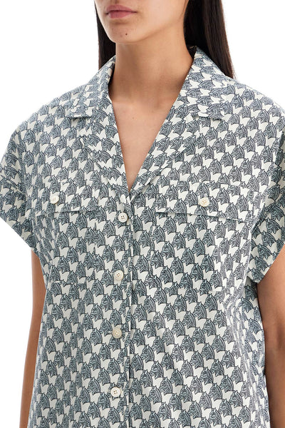 printed poplin camp shirt 160584 BLUE MINI ZEBRA