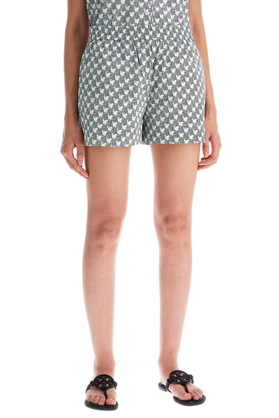 printed poplin shorts for 161839 BLUE MINI ZEBRA