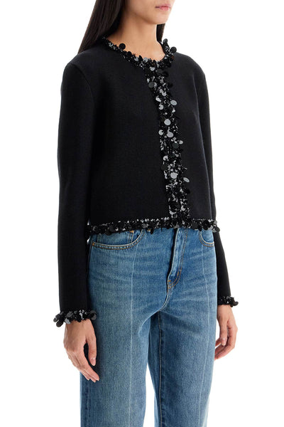 TORY BURCH beaded cardigan 164511 BLACK | Italystation.com - Shop Now at italystation.com
