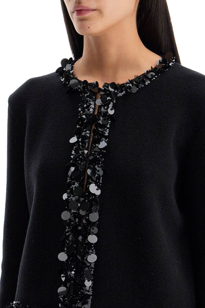 TORY BURCH beaded cardigan 164511 BLACK | Italystation.com - Shop Now at italystation.com