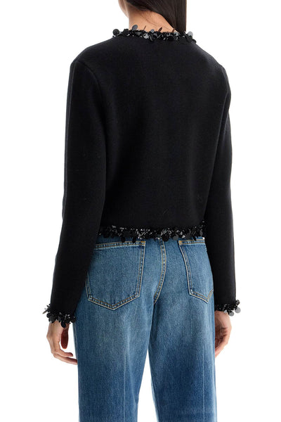 TORY BURCH beaded cardigan 164511 BLACK | Italystation.com - Shop Now at italystation.com