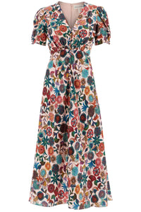 'lea' long dress in printed silk 1764 2174 SUGAR ADORNING