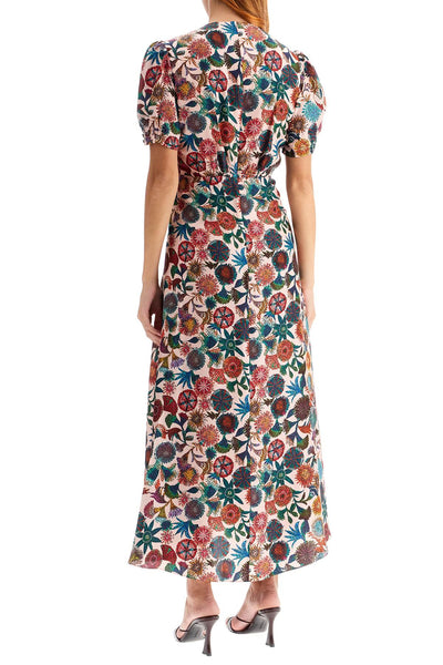 'lea' long dress in printed silk 1764 2174 SUGAR ADORNING