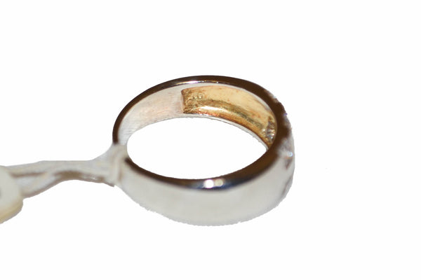 Folli Follie Sterling Silver Thick Band With Cubic Zirconia Ring Size 6.5