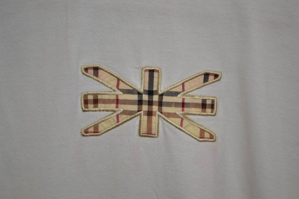 Burberry British Flag Haymarket Signature White Boy T-Shirt Size 6